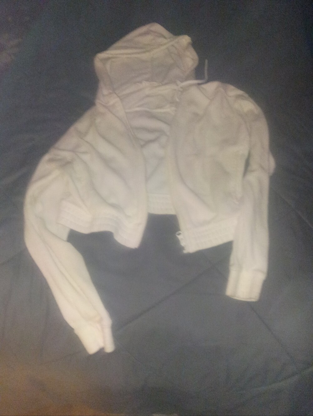 Cropped White Hooded Jacket - Women's